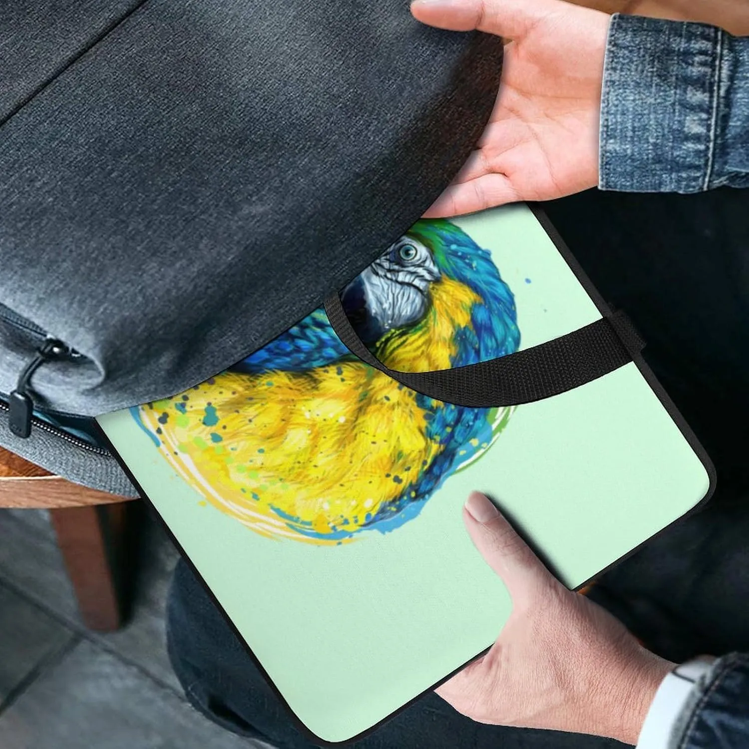 Laptop Sleeve Case Parrot Handle Bag Shock-proof Aesthetic Durable Computer Cover Carry-on Briefcase