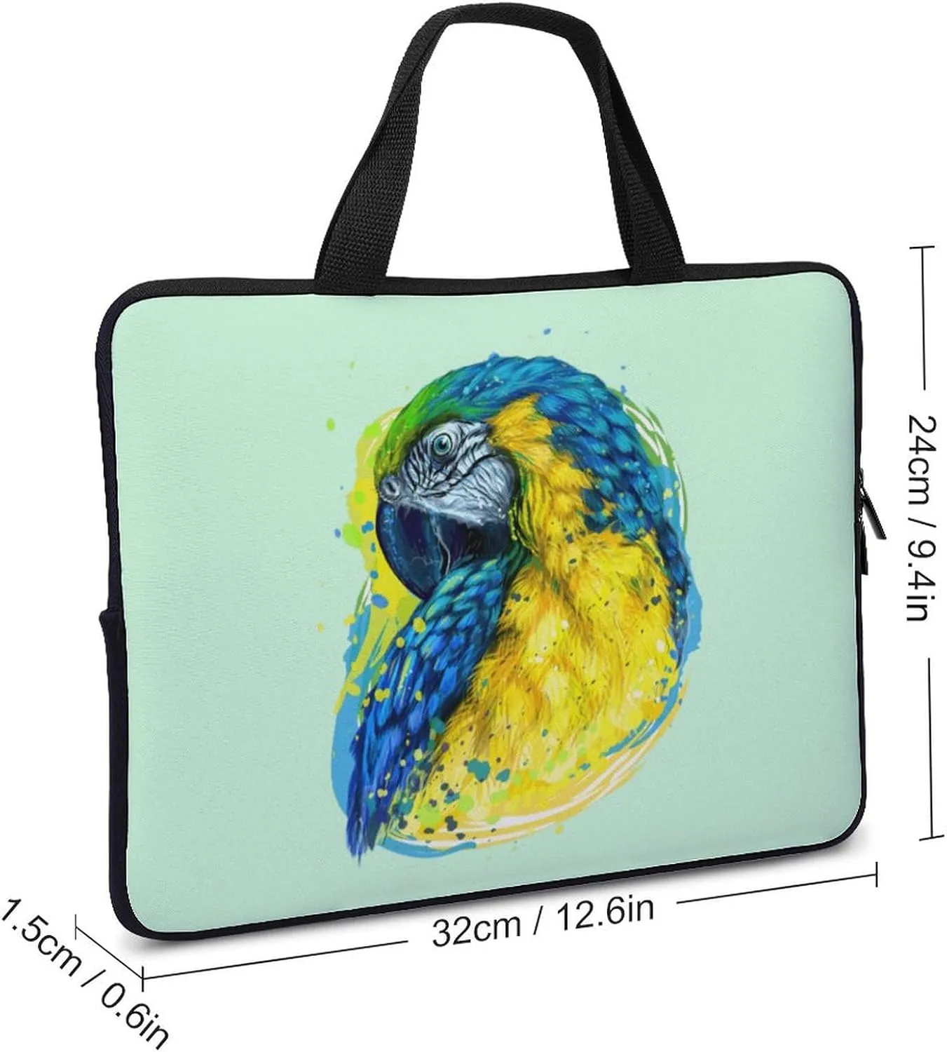 Laptop Sleeve Case Parrot Handle Bag Shock-proof Aesthetic Durable Computer Cover Carry-on Briefcase