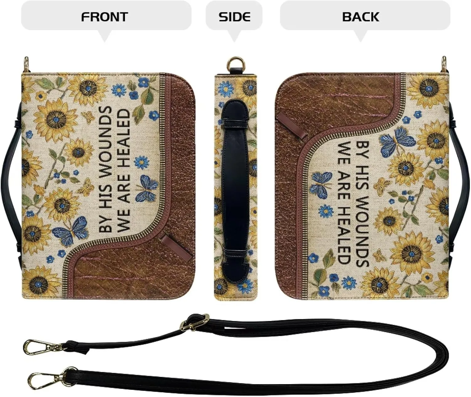 Large Bible Cover Case for Women Men Waterproof Study Church Bag Religious Christian Accessories M-2XL