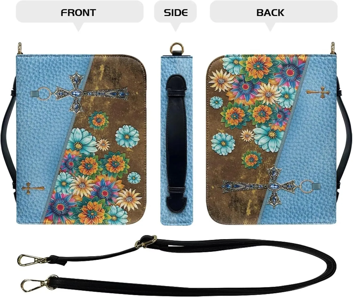 Large Bible Cover Case for Women Men Waterproof Study Church Bag Religious Christian Accessories M-2XL