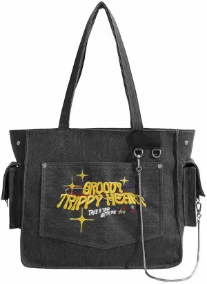 large canvas tote bag for women, everyday y2k bag aesthetic with zipper pockets compartments water bottle pocket travel shoulder bag, utility sturdy medium tote gym beach purse