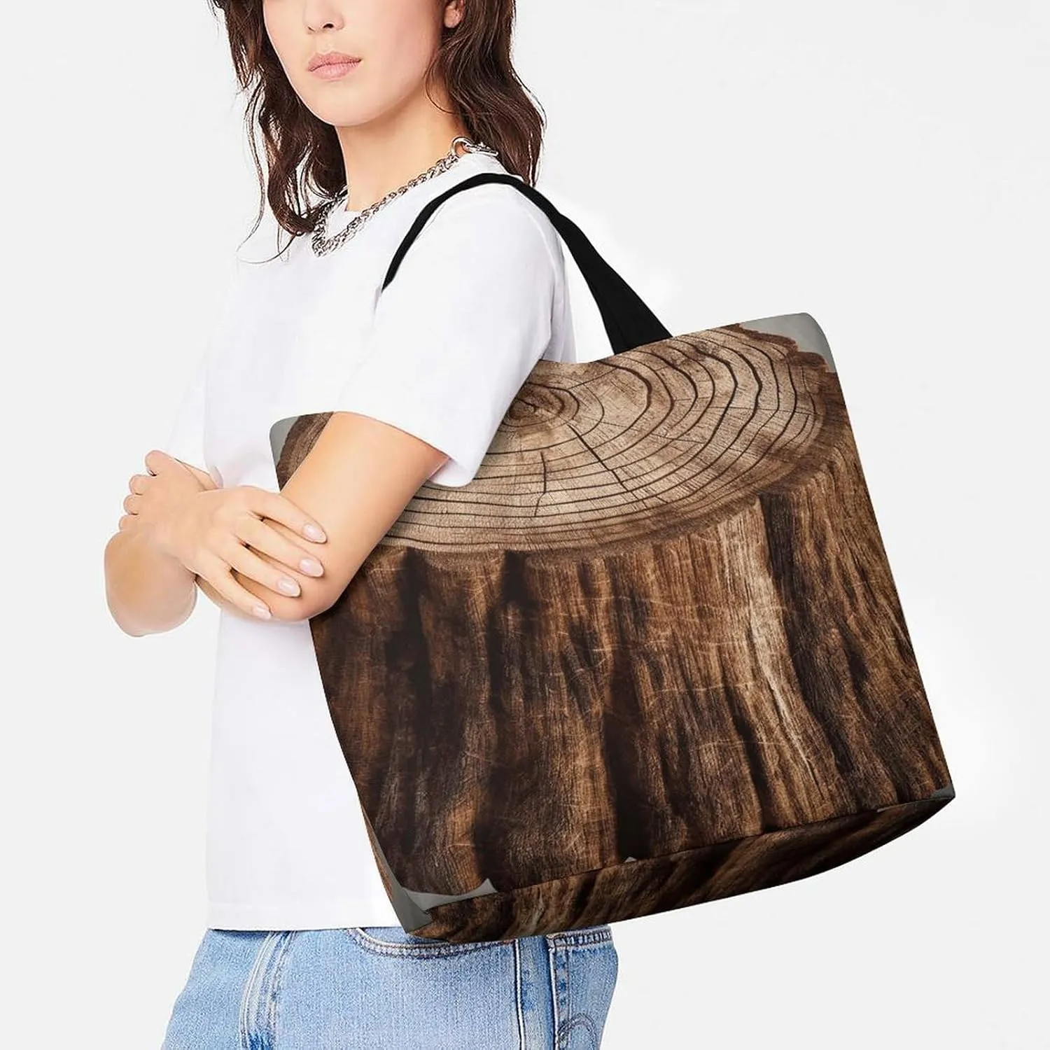Large Capacity Shopping Bag Space with Cluster Canvas Grocery Bags Foldable Tote Bag