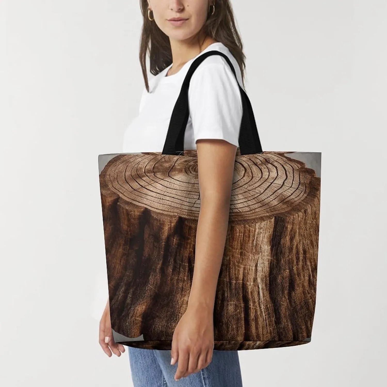 Large Capacity Shopping Bag Space with Cluster Canvas Grocery Bags Foldable Tote Bag