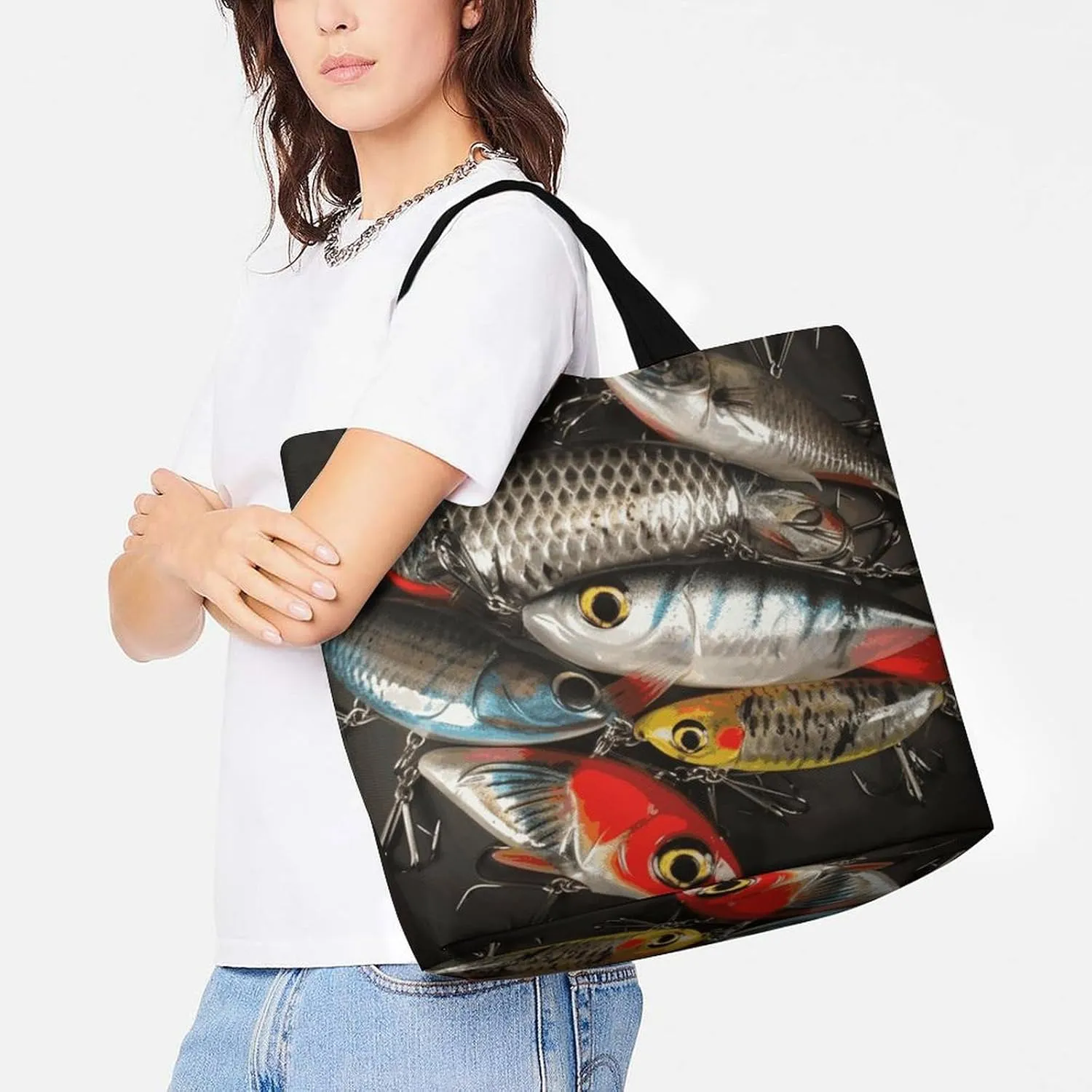 Large Capacity Shopping Bag Switzerland Alps Canvas Grocery Bags Foldable Tote Bag