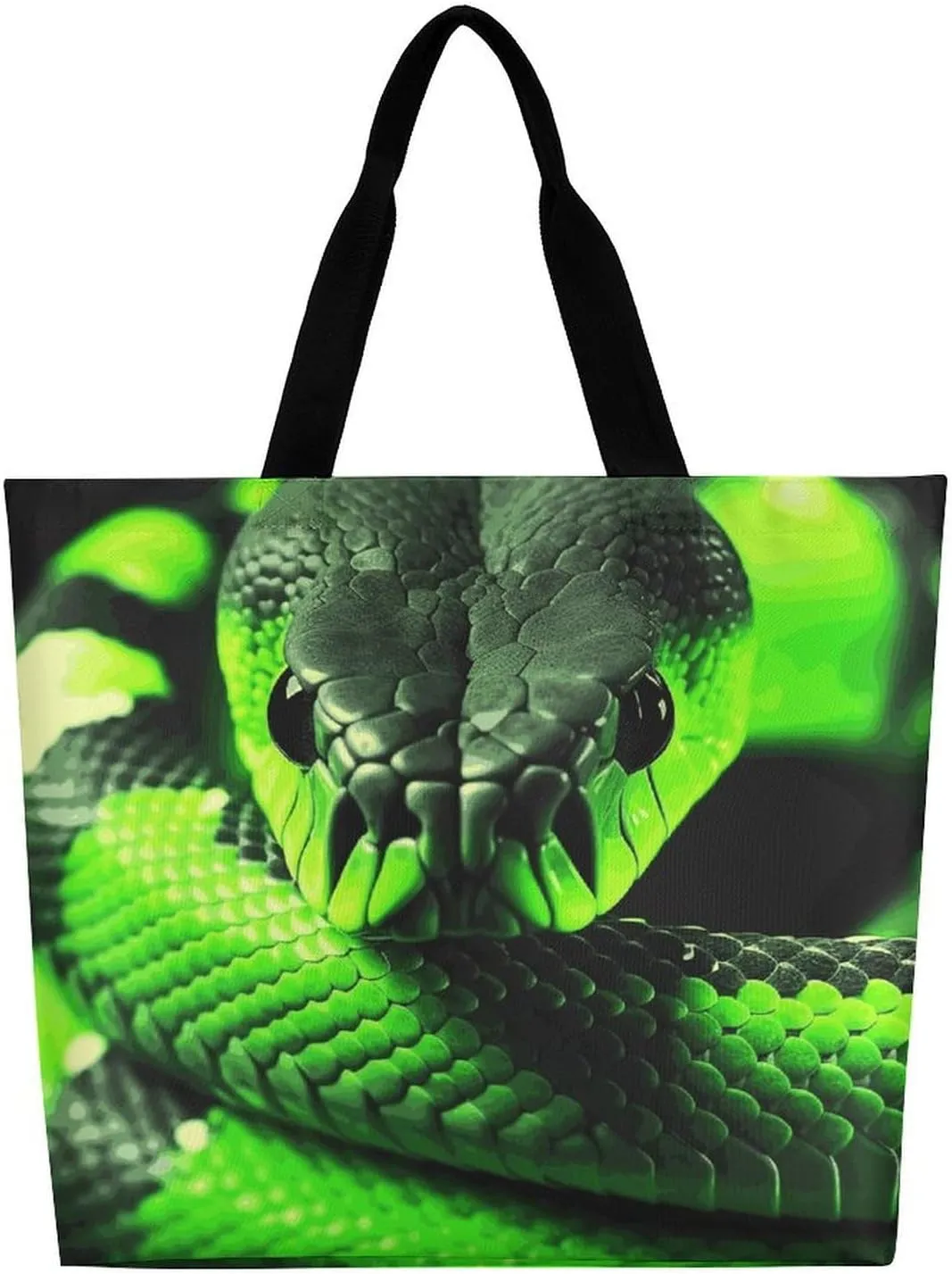 Large Capacity Shopping Bag Vintage Leopard Flower Canvas Grocery Bags Foldable Tote Bag