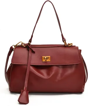 Large Capacity Underarm Bag for Women, Leather-Look Top Handle Purse with Double Latch, 4 Colors