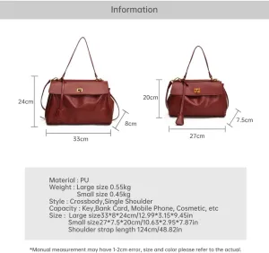 Large Capacity Underarm Bag for Women, Leather-Look Top Handle Purse with Double Latch, 4 Colors