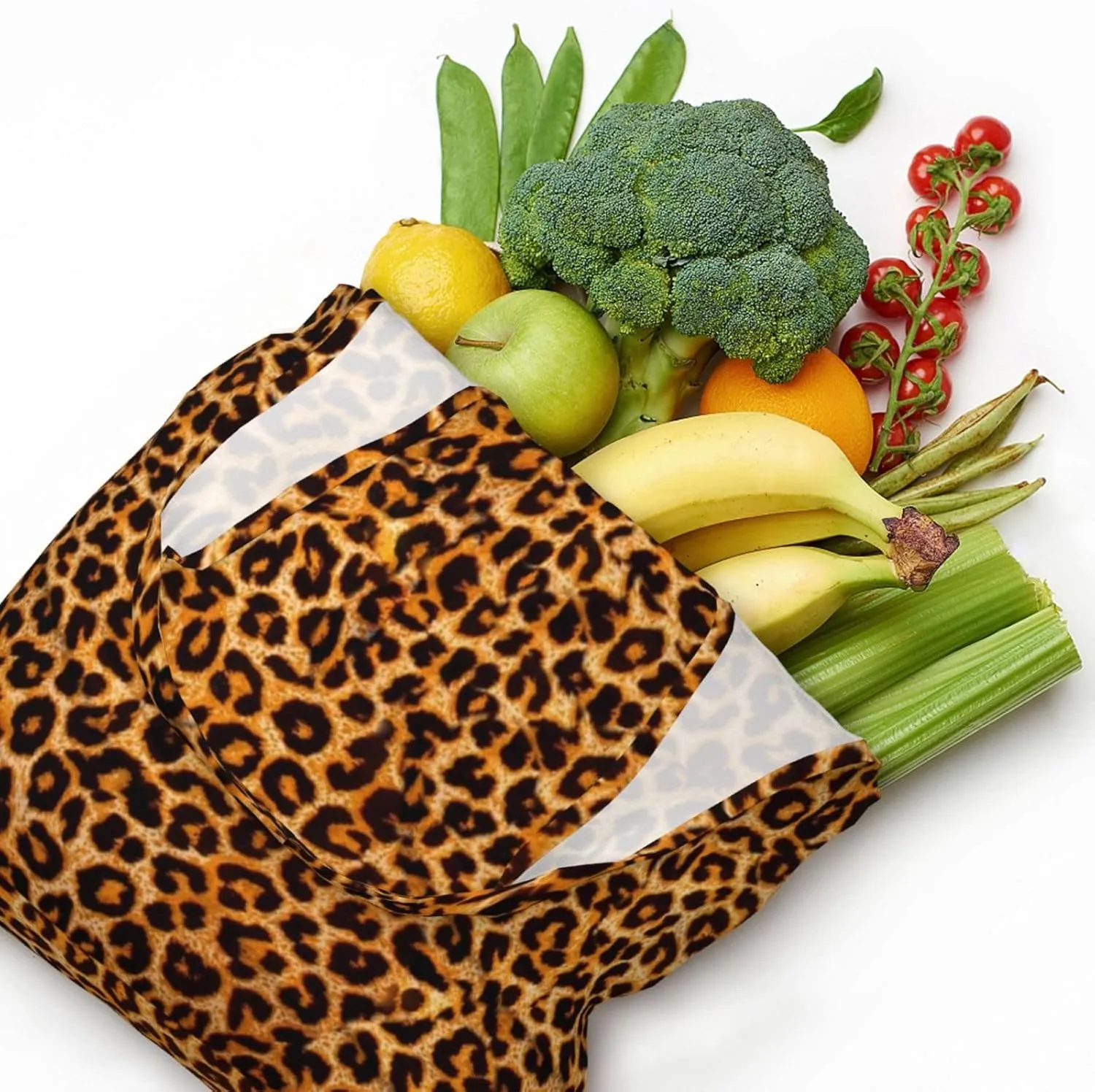 Large Foldable Reusable Grocery Bags, Machine Washable Tote Bag Kitchen Essential