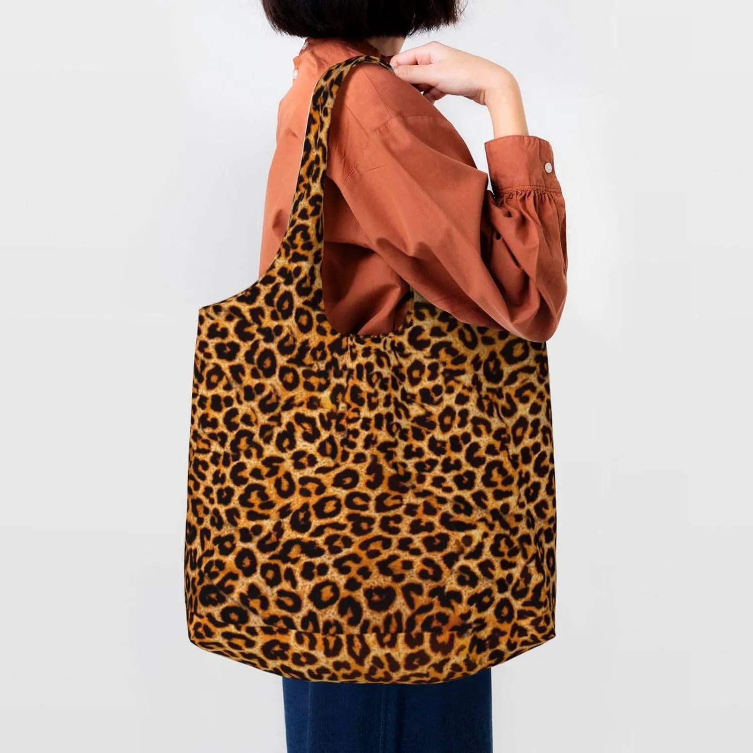 Large Foldable Reusable Grocery Bags, Machine Washable Tote Bag Kitchen Essential