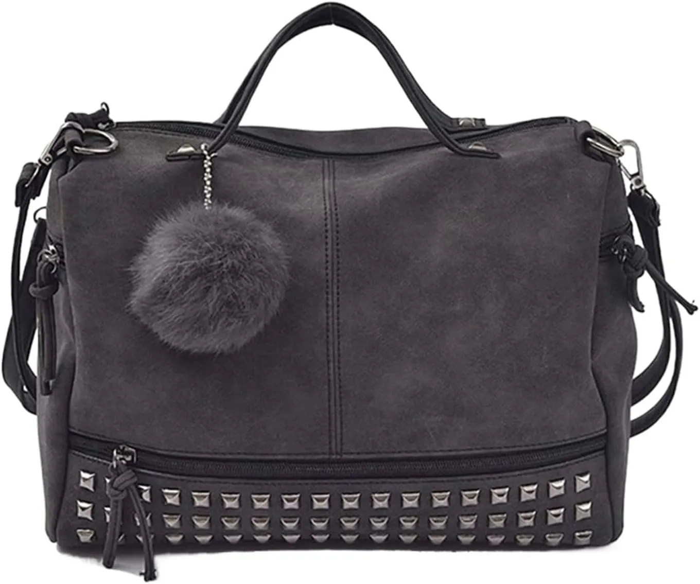 Large Shoulder Bags For Womens Studded Handbags Casual Shoulder Bags(Black)