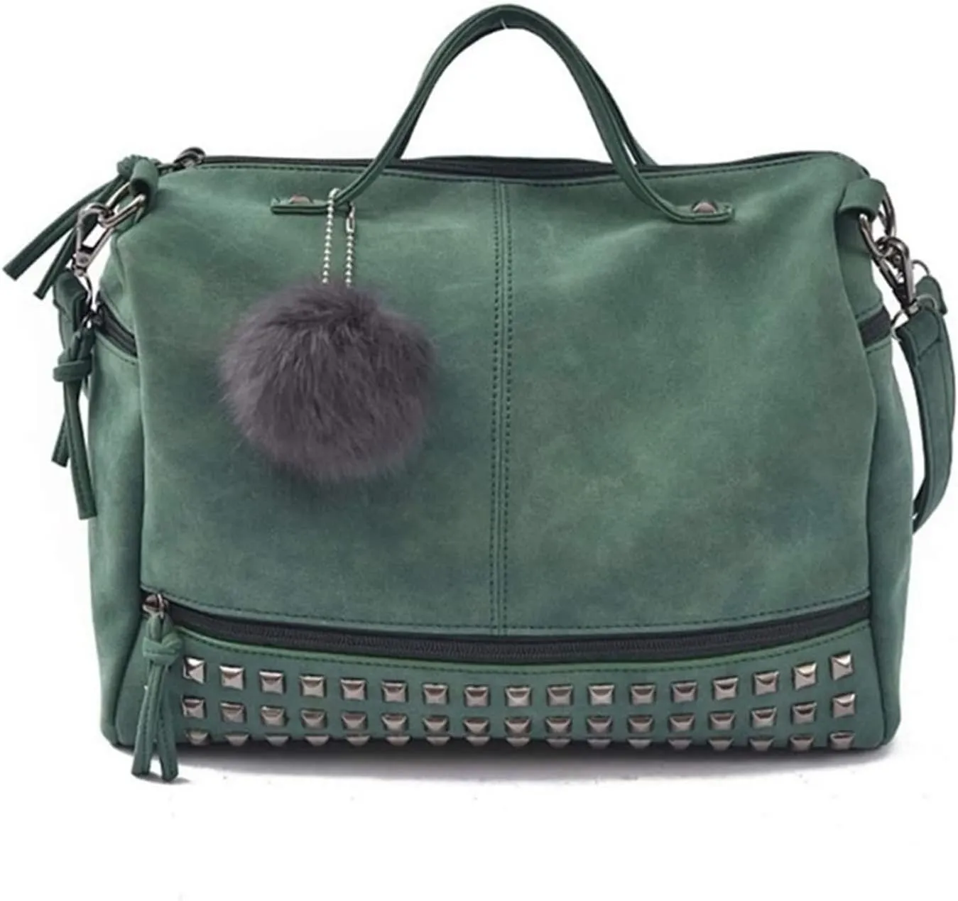 Large Shoulder Bags For Womens Studded Handbags Casual Shoulder Bags(Black)