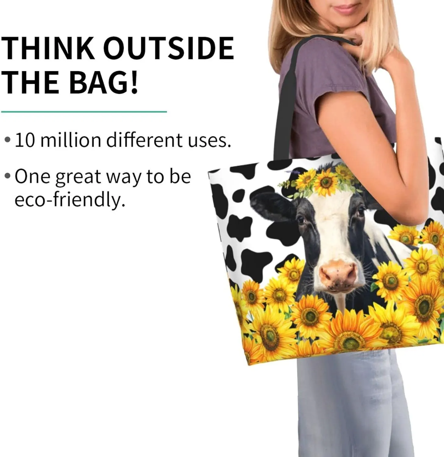 Large Tote Bag For Women Reusable Grocery Bag Waterproof Shopping Handbag