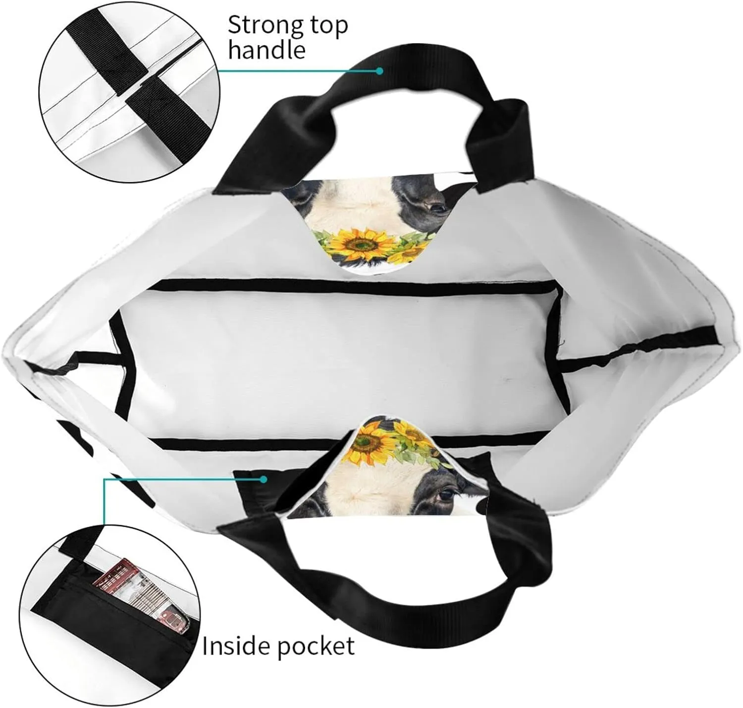 Large Tote Bag For Women Reusable Grocery Bag Waterproof Shopping Handbag