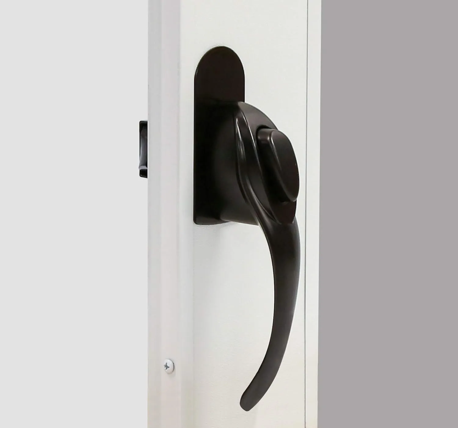 Larson Certified Push Button Black Euro Latch, Storm Door Handle Replacement for Metal, Wood, or Vinyl Doors