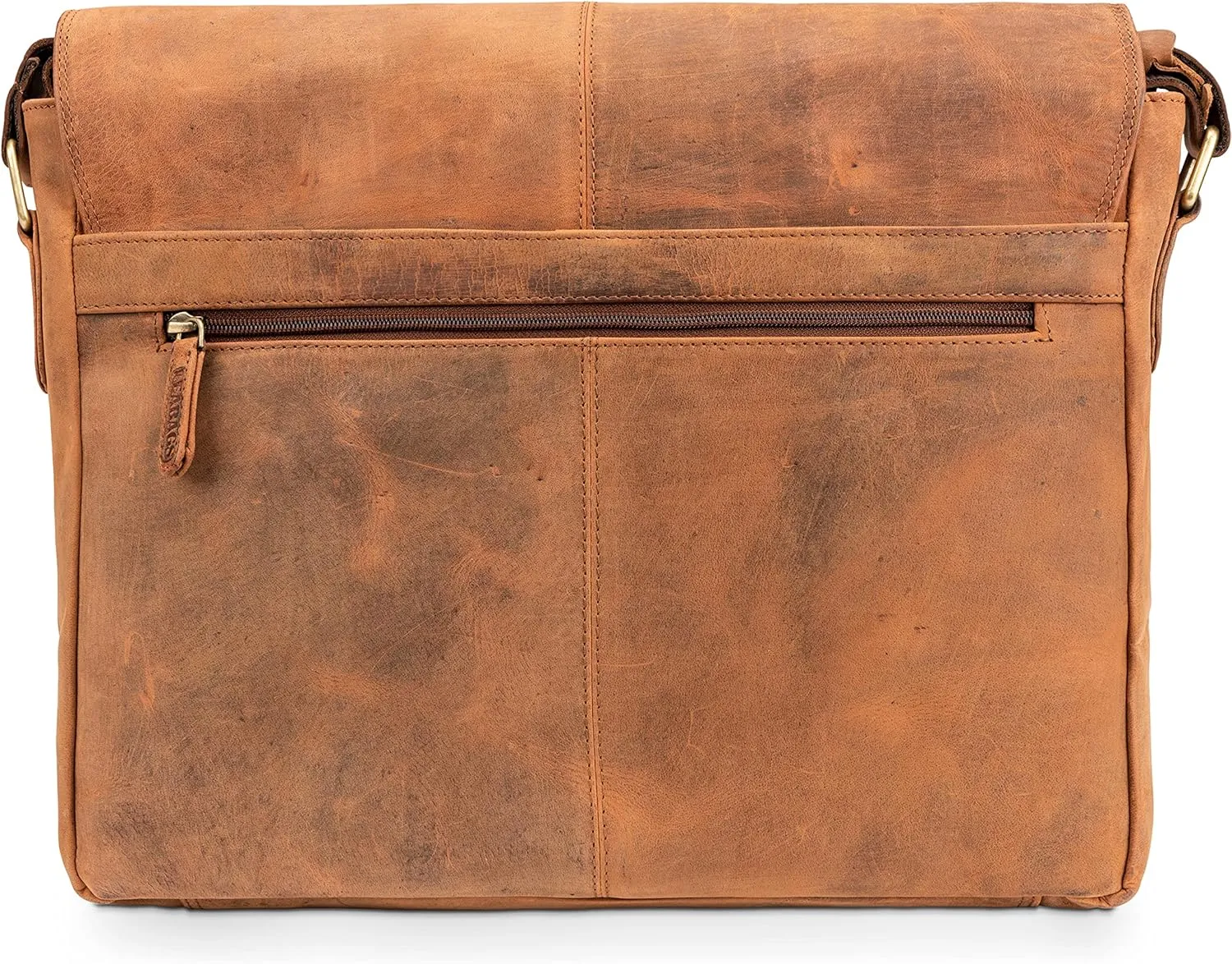 LEABAGS Leather Briefcases for Men - Genuine Leather Cambridge 15 Inch Laptop Bag - Messenger Bag Vintage Shoulder Bag