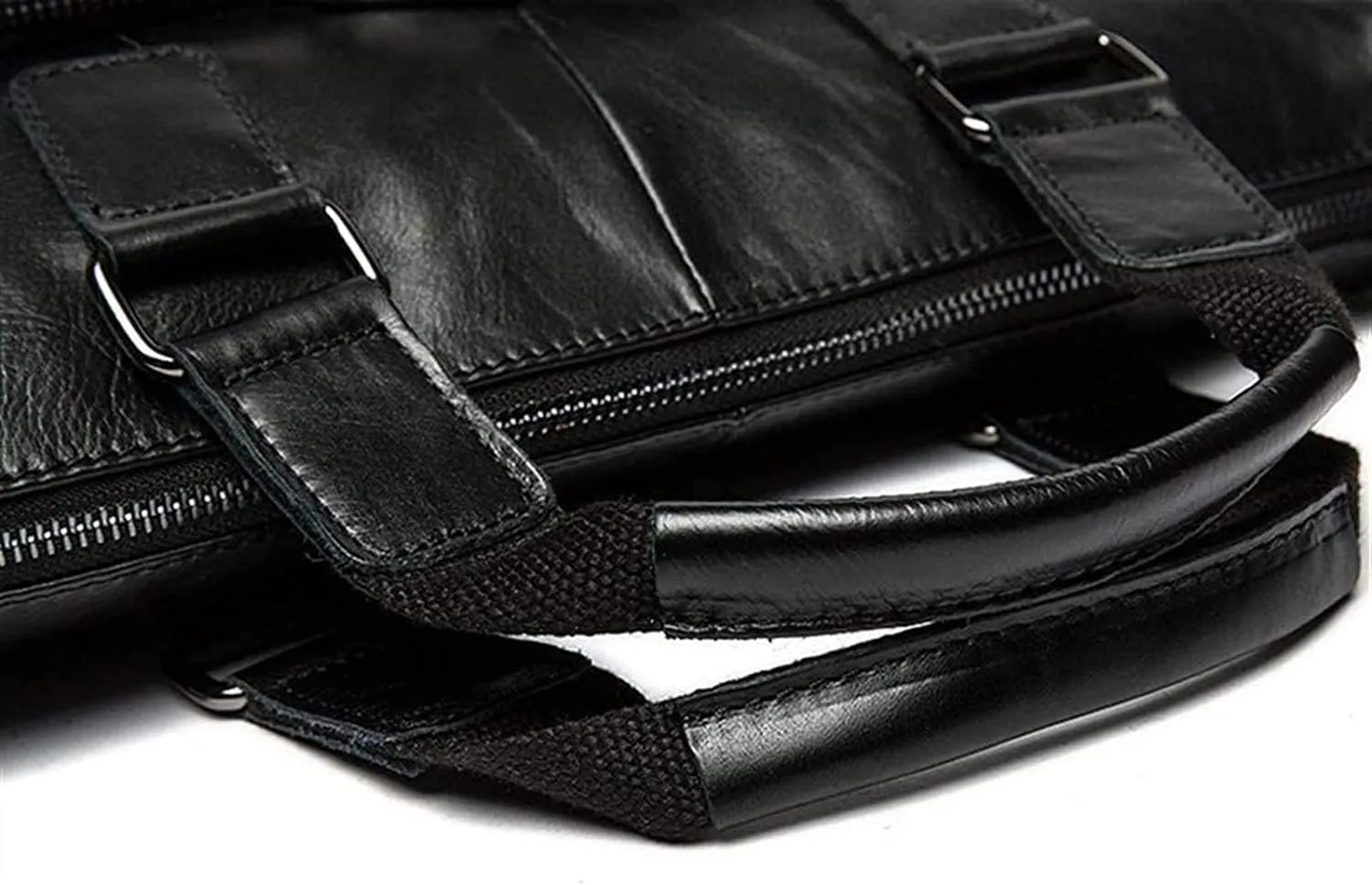 Leather Briefcase Laptop Messenger Bag Satchel Office Computer Bag for Men and Women