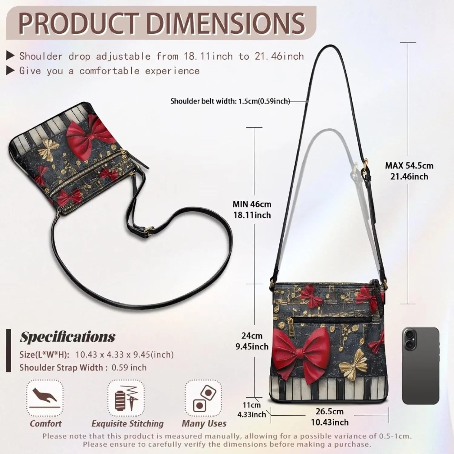 Leather Crossbody Bags for Women Tote Bag with Zipper Waterproof Shoulder Bag Travel Work Soft Handbag