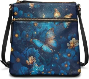 Leather Crossbody Bags for Women Tote Bag with Zipper Waterproof Shoulder Bag Travel Work Soft Handbag