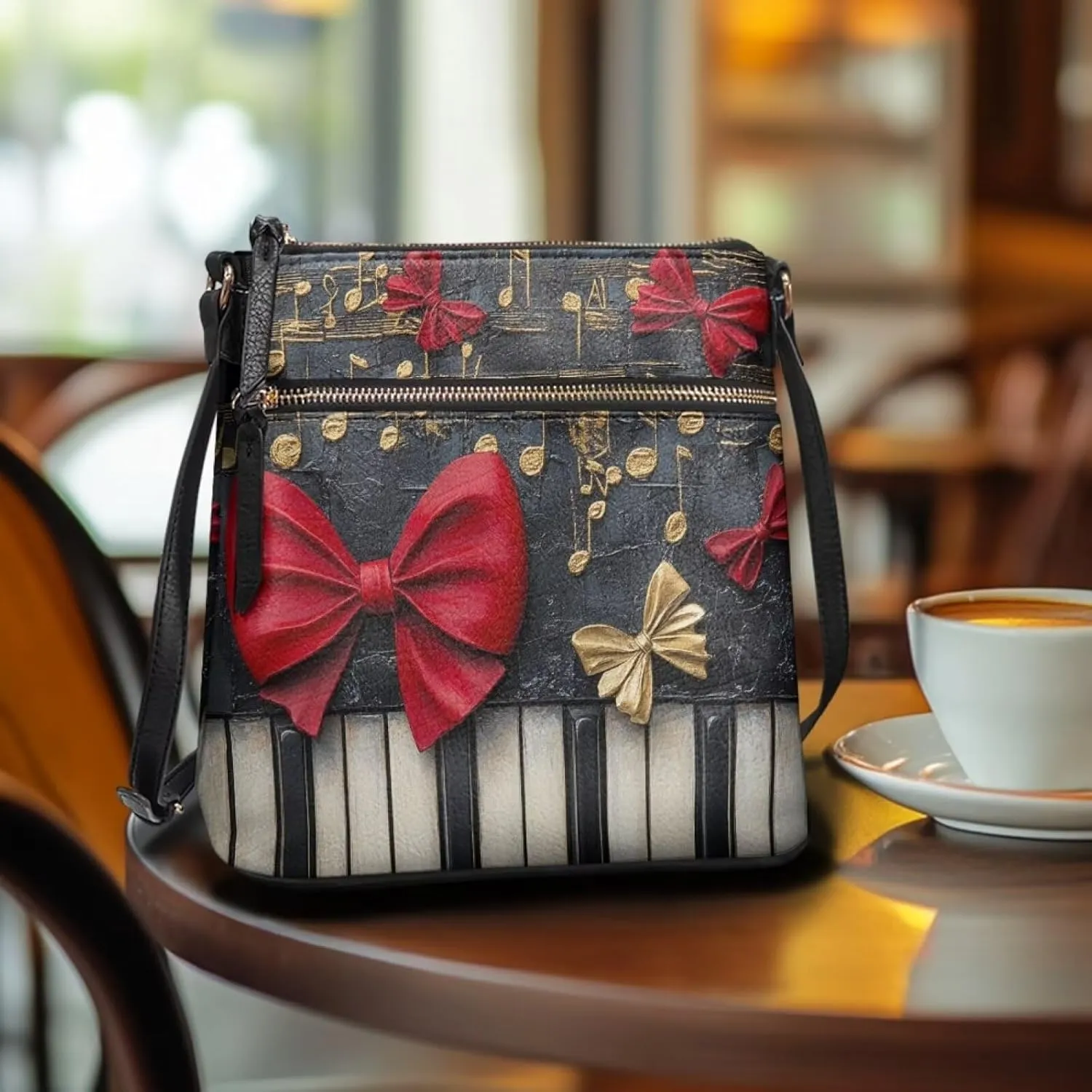 Leather Crossbody Bags for Women Tote Bag with Zipper Waterproof Shoulder Bag Travel Work Soft Handbag