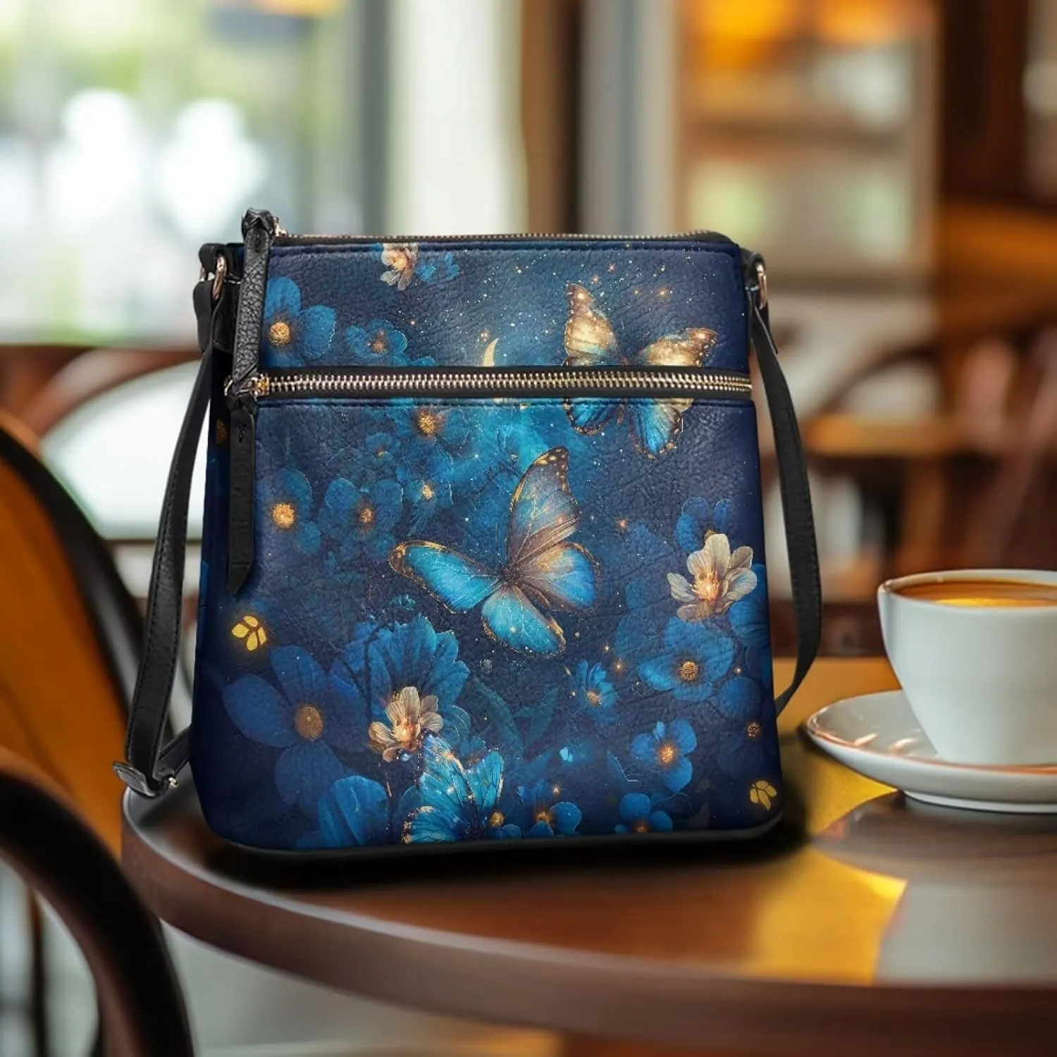 Leather Crossbody Bags for Women Tote Bag with Zipper Waterproof Shoulder Bag Travel Work Soft Handbag