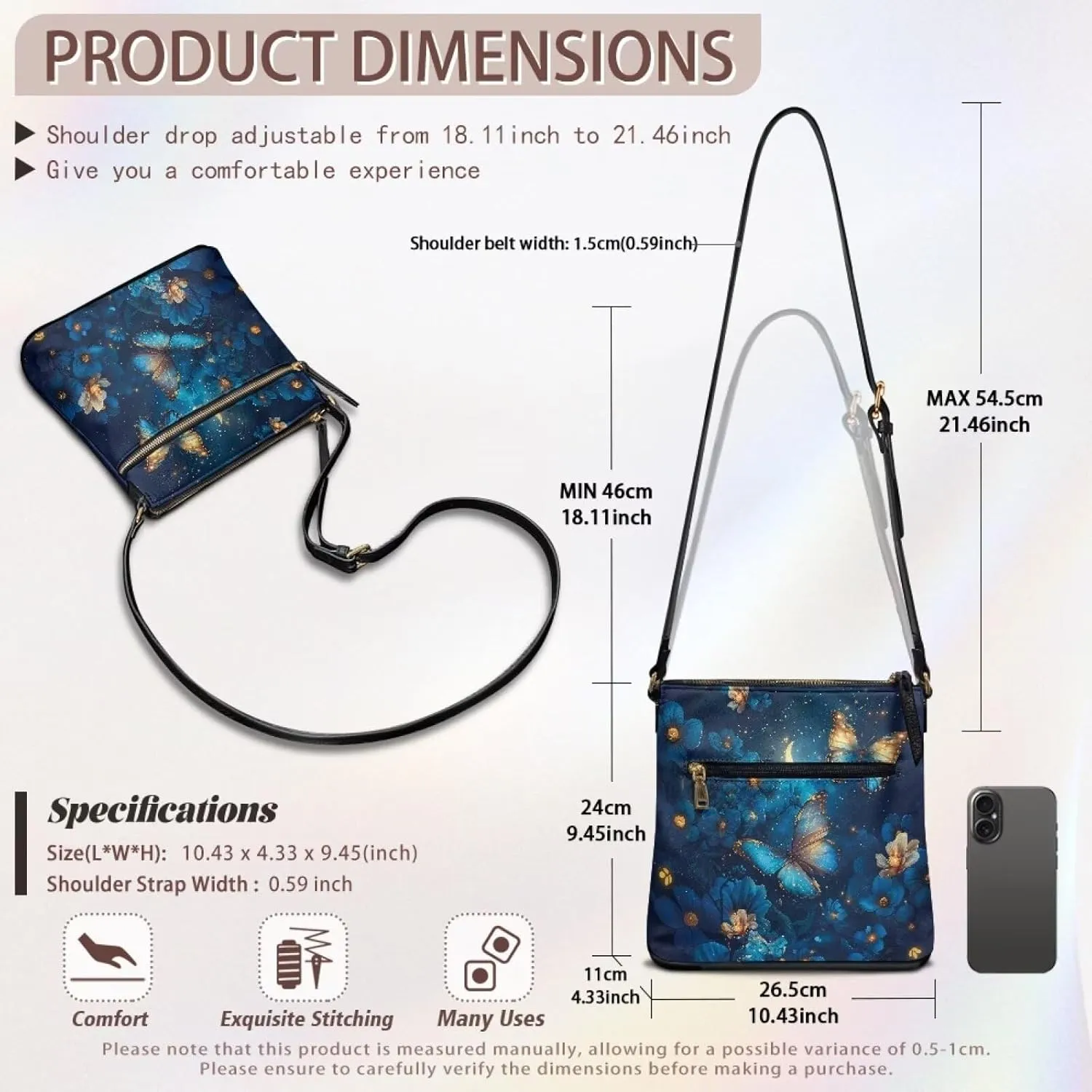 Leather Crossbody Bags for Women Tote Bag with Zipper Waterproof Shoulder Bag Travel Work Soft Handbag