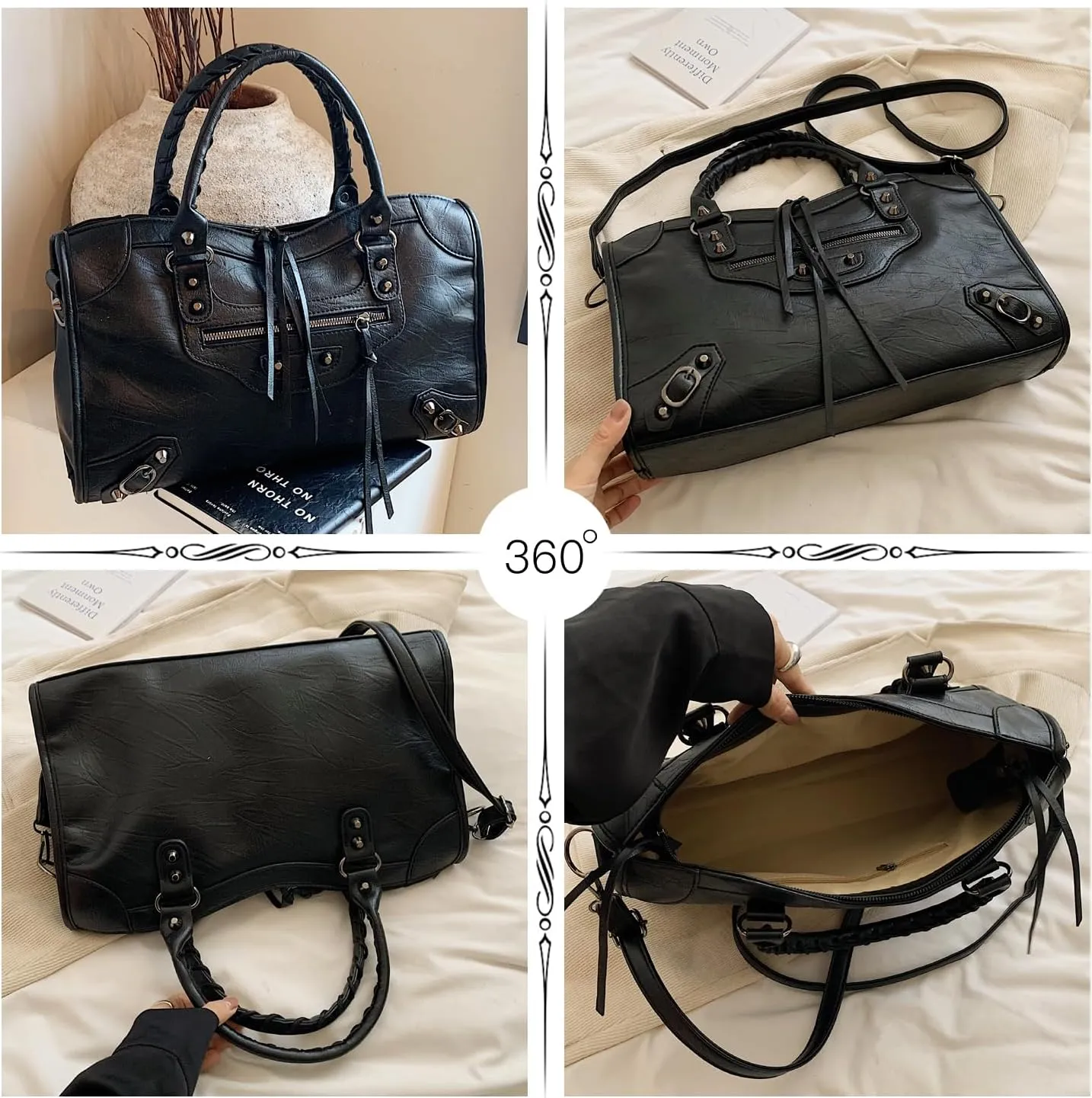 Leather Crossbody Bags for Women - Trendy Hobo Shoulder Purse, Adjustable Strap, Stylish Tote for Work, Travel & Casual Use