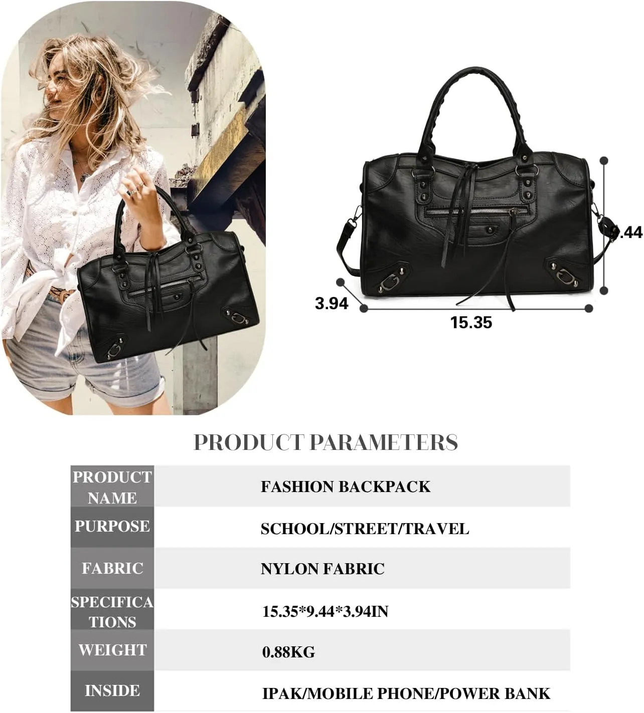 Leather Crossbody Bags for Women - Trendy Hobo Shoulder Purse, Adjustable Strap, Stylish Tote for Work, Travel & Casual Use