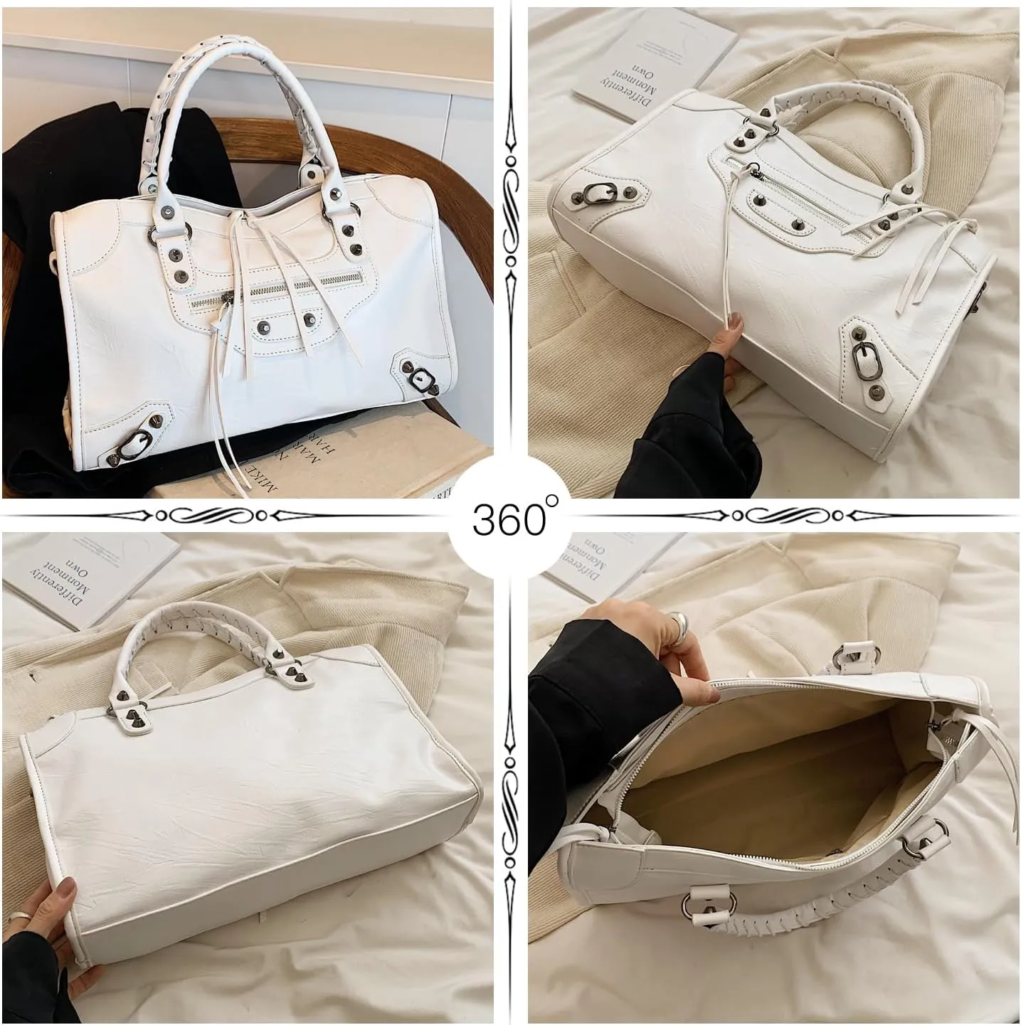 Leather Crossbody Bags for Women - Trendy Hobo Shoulder Purse, Adjustable Strap, Stylish Tote for Work, Travel & Casual Use
