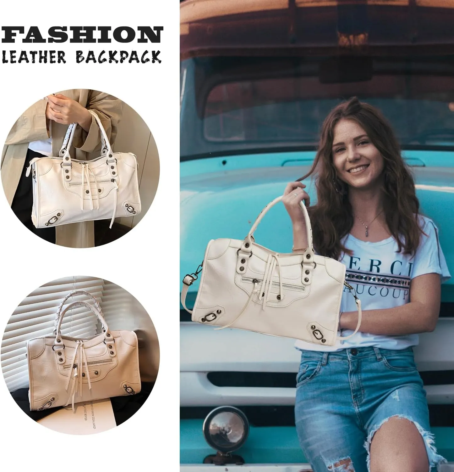 Leather Crossbody Bags for Women - Trendy Hobo Shoulder Purse, Adjustable Strap, Stylish Tote for Work, Travel & Casual Use