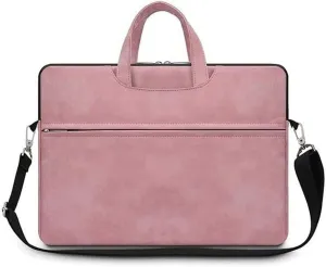 Leather Laptop Briefcase,Waterproof Travel Messenger Bags 14-Inch Laptop Bag