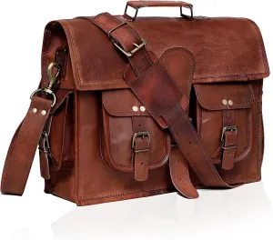 Leather Laptop Messenger Bag Best Computer Satchel Handmade Bags for Men and Women Office Crossbody Bag Mens Travel Bag Vintage Briefcase Bag