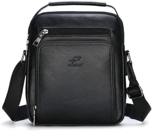 Leather Messenger Bag for Men, Man Purse Crossbody Bag PU Leather Men Zipper Bag, Satchel Shoulder Bag
