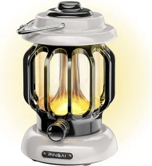 LED Camping Lantern,Rechargeable Retro Metal Camping Light,Battery Powered Hanging White Candle Lamp ,Portable Waterpoor Outdoor Tent Bulb, Emergency Lighting for Power Failure,Outages