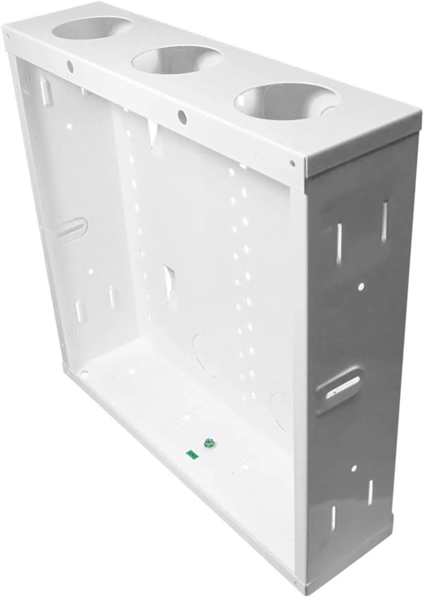 Legrand - OnQ 14 Inch Cable Management, In-Wall 20-Gauge Media Box, Structured Wiring Enclosure with 2.5 Inch Openings for Wires, Glossy White, EN1400