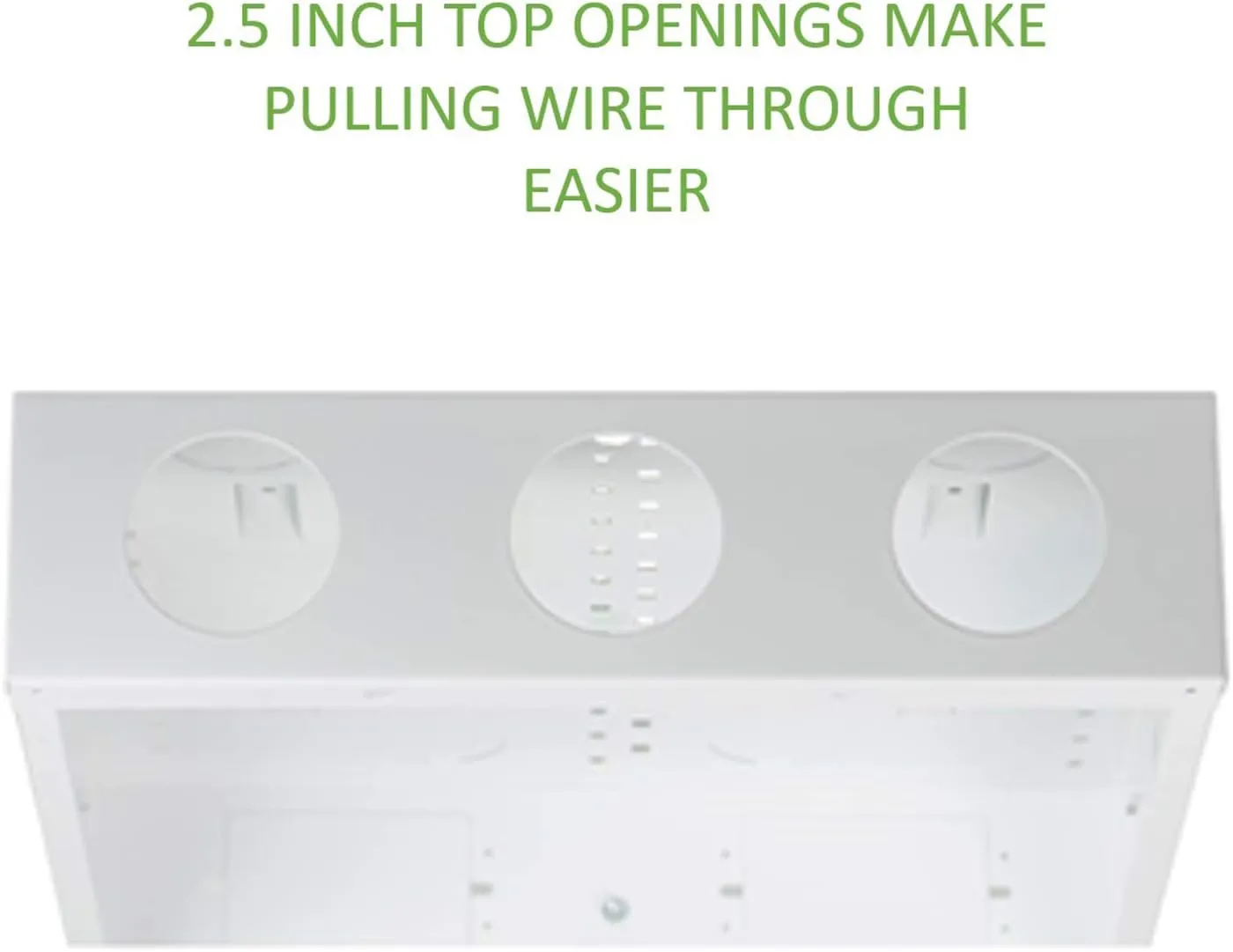 Legrand - OnQ 14 Inch Cable Management, In-Wall 20-Gauge Media Box, Structured Wiring Enclosure with 2.5 Inch Openings for Wires, Glossy White, EN1400