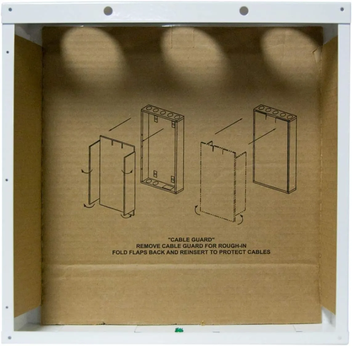 Legrand - OnQ 14 Inch Cable Management, In-Wall 20-Gauge Media Box, Structured Wiring Enclosure with 2.5 Inch Openings for Wires, Glossy White, EN1400
