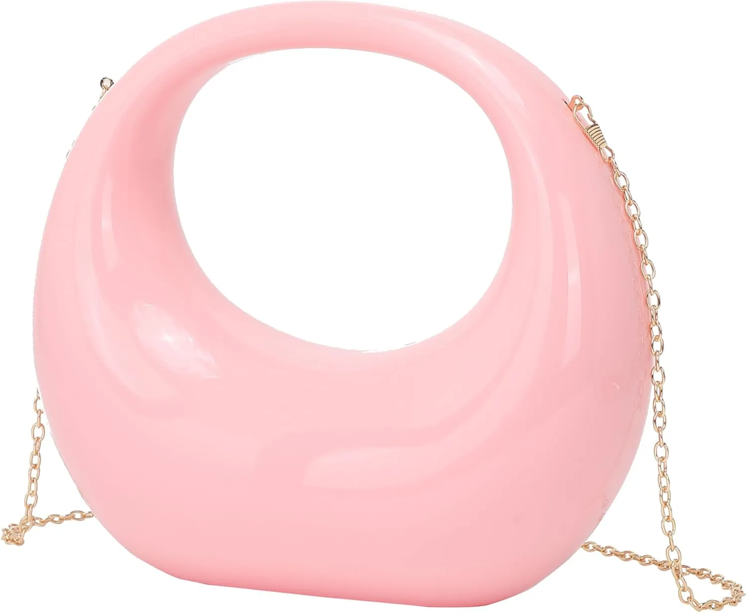 LETODE Acrylic Clutch Purses for Women Evening Handbag Top-handle Moon Hobo Bag