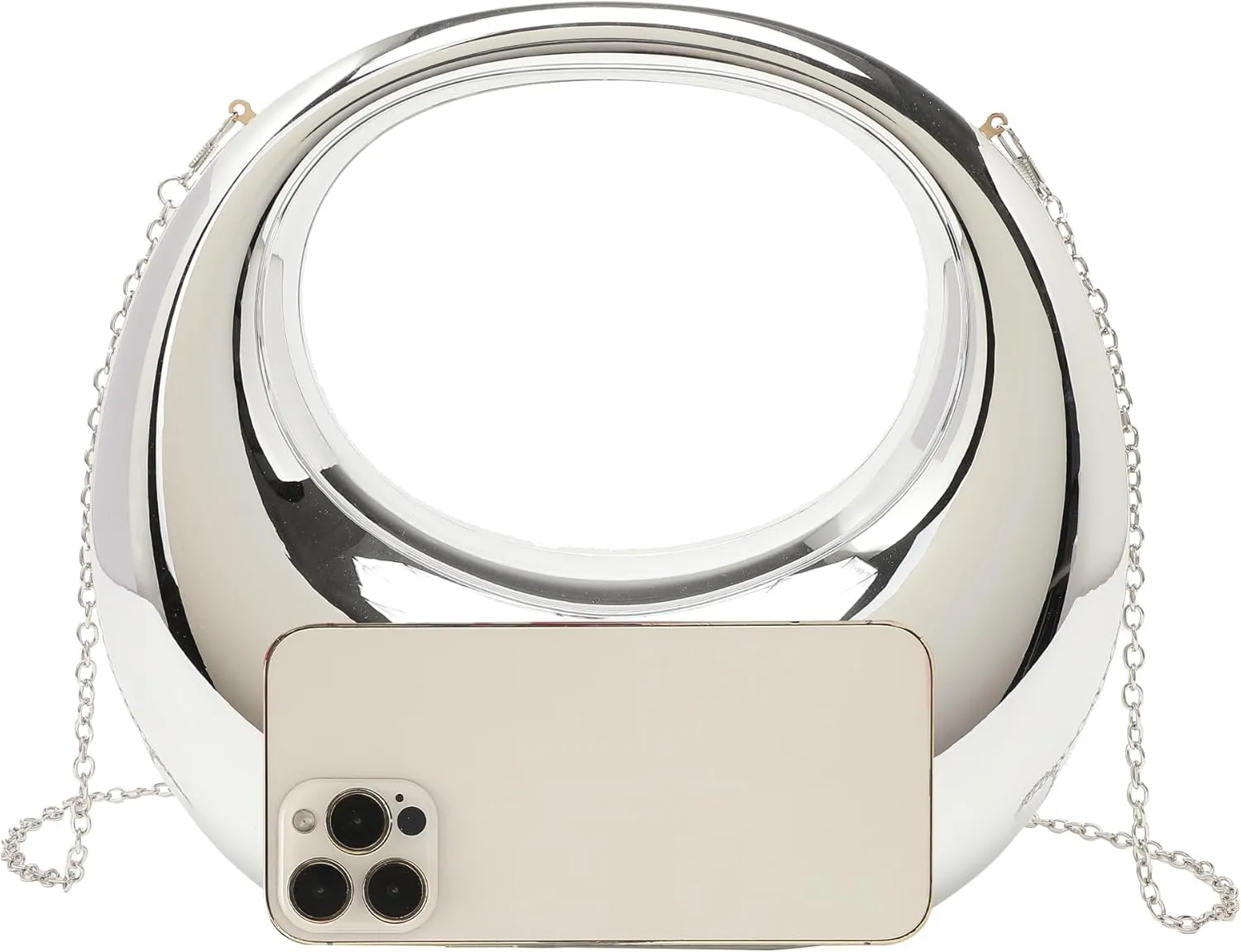 LETODE Acrylic Clutch Purses for Women Evening Handbag Top-handle Moon Hobo Bag