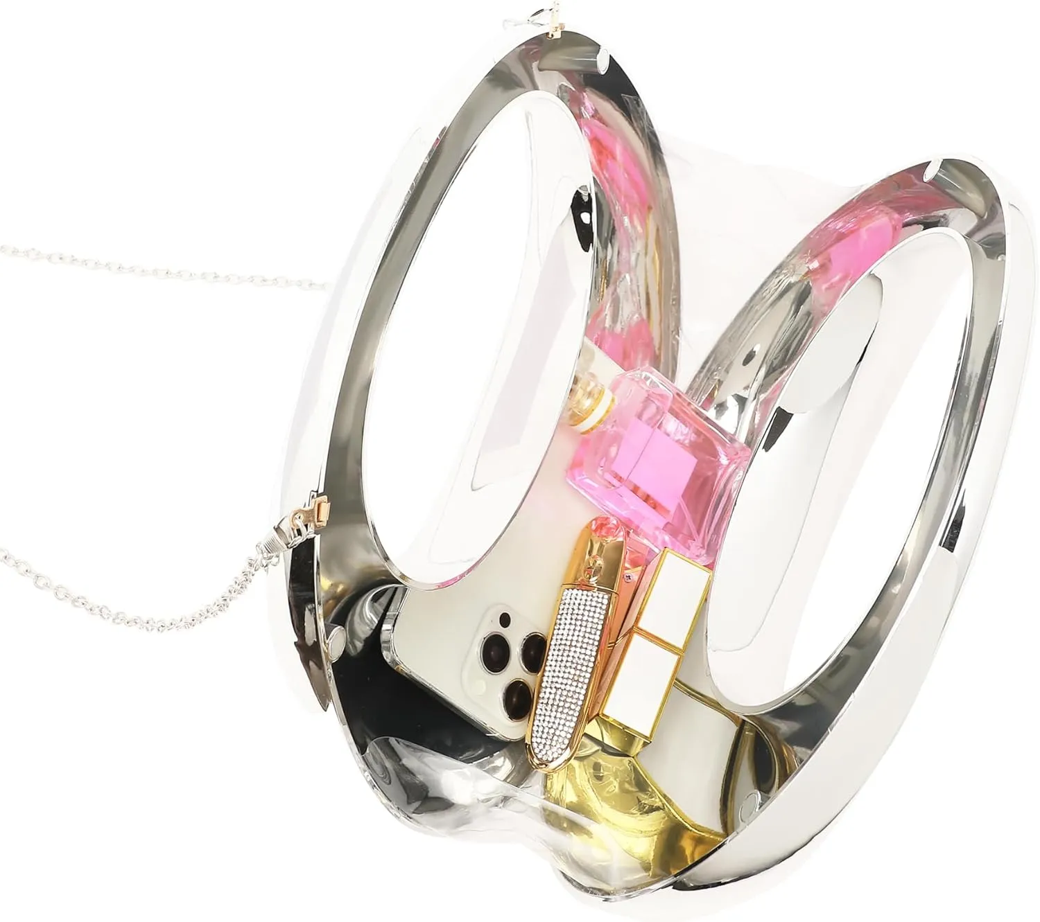 LETODE Acrylic Clutch Purses for Women Evening Handbag Top-handle Moon Hobo Bag
