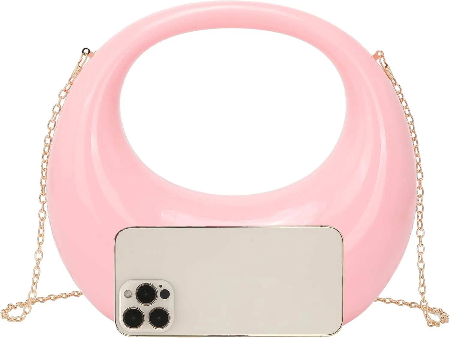 LETODE Acrylic Clutch Purses for Women Evening Handbag Top-handle Moon Hobo Bag