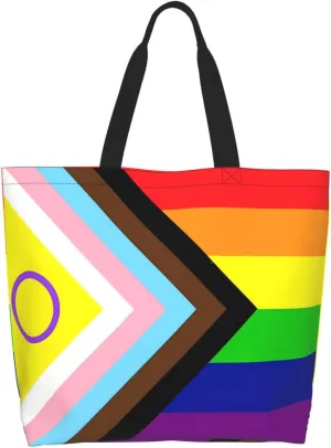 LGBT Pride Rainbow Gay Lip Lesbian Women's Tote Bag Large Capacity Single Shoulder Bags Handbag for Shopping Work
