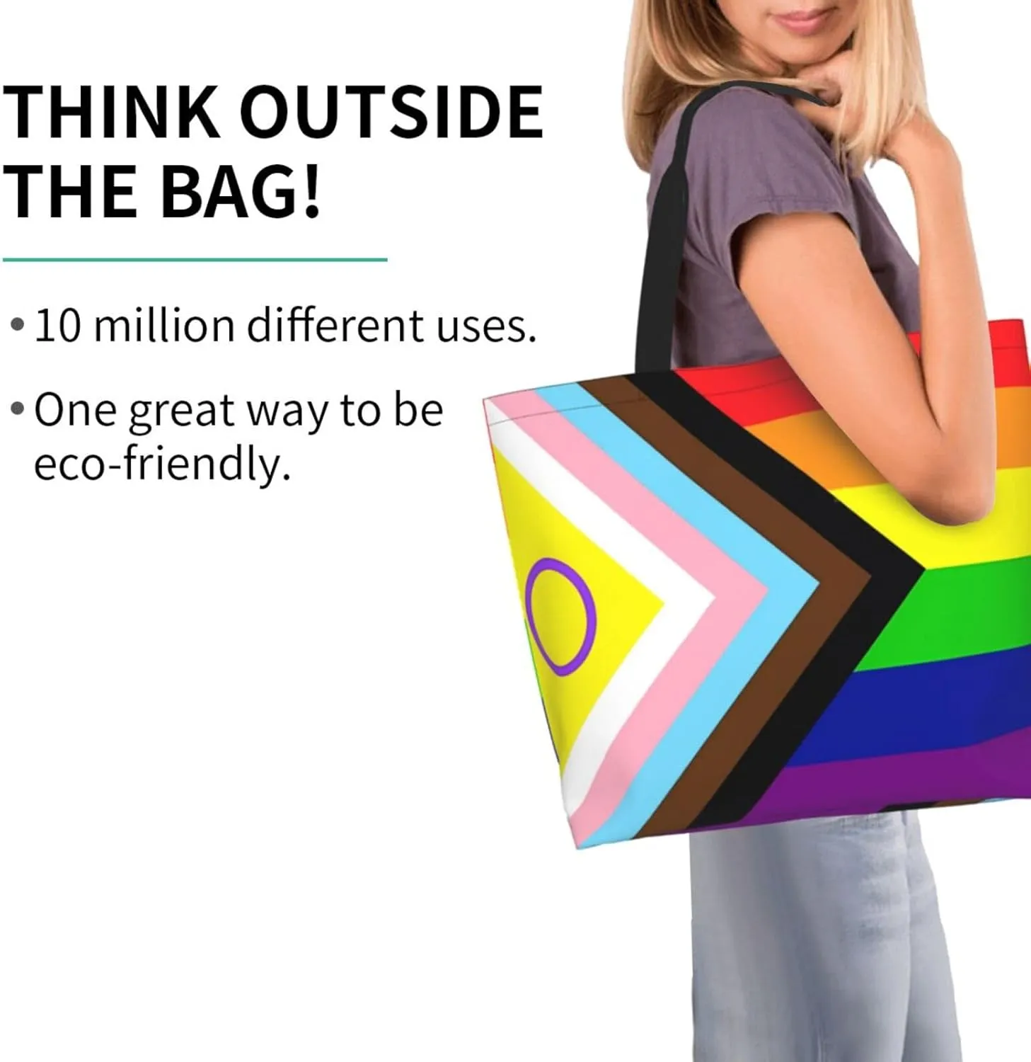 LGBT Pride Rainbow Gay Lip Lesbian Women's Tote Bag Large Capacity Single Shoulder Bags Handbag for Shopping Work