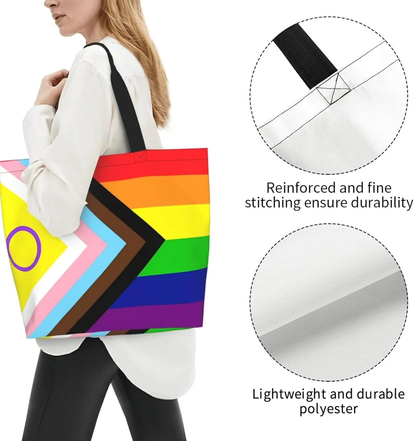 LGBT Pride Rainbow Gay Lip Lesbian Women's Tote Bag Large Capacity Single Shoulder Bags Handbag for Shopping Work