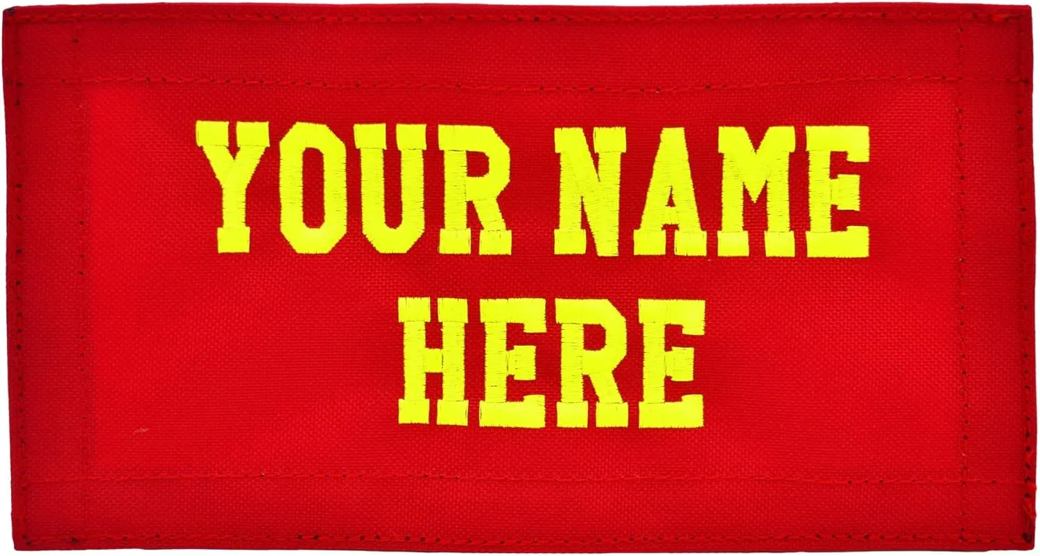 Lightning X Custom Embroidered Rip-Away Patch for LXP Fire Fighter Turnout Gear Bags w/Embroidered Name - RED