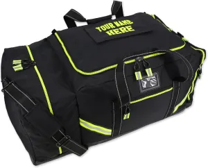 Lightning X Customizable Premium 3XL Firefighter Step-In Gear Bag w/Helmet Compartment & Embroidered Name - No FF Logo (Black)