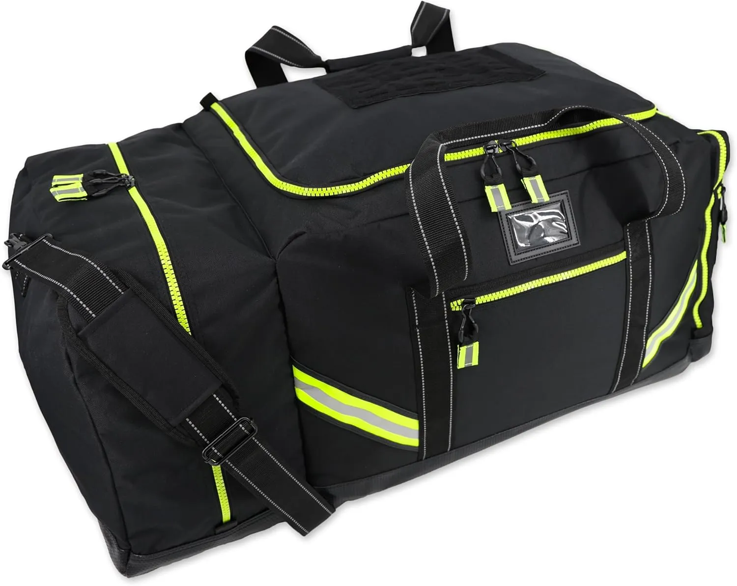 Lightning X Customizable Premium 3XL Firefighter Step-In Gear Bag w/Helmet Compartment & Embroidered Name - No FF Logo (Black)