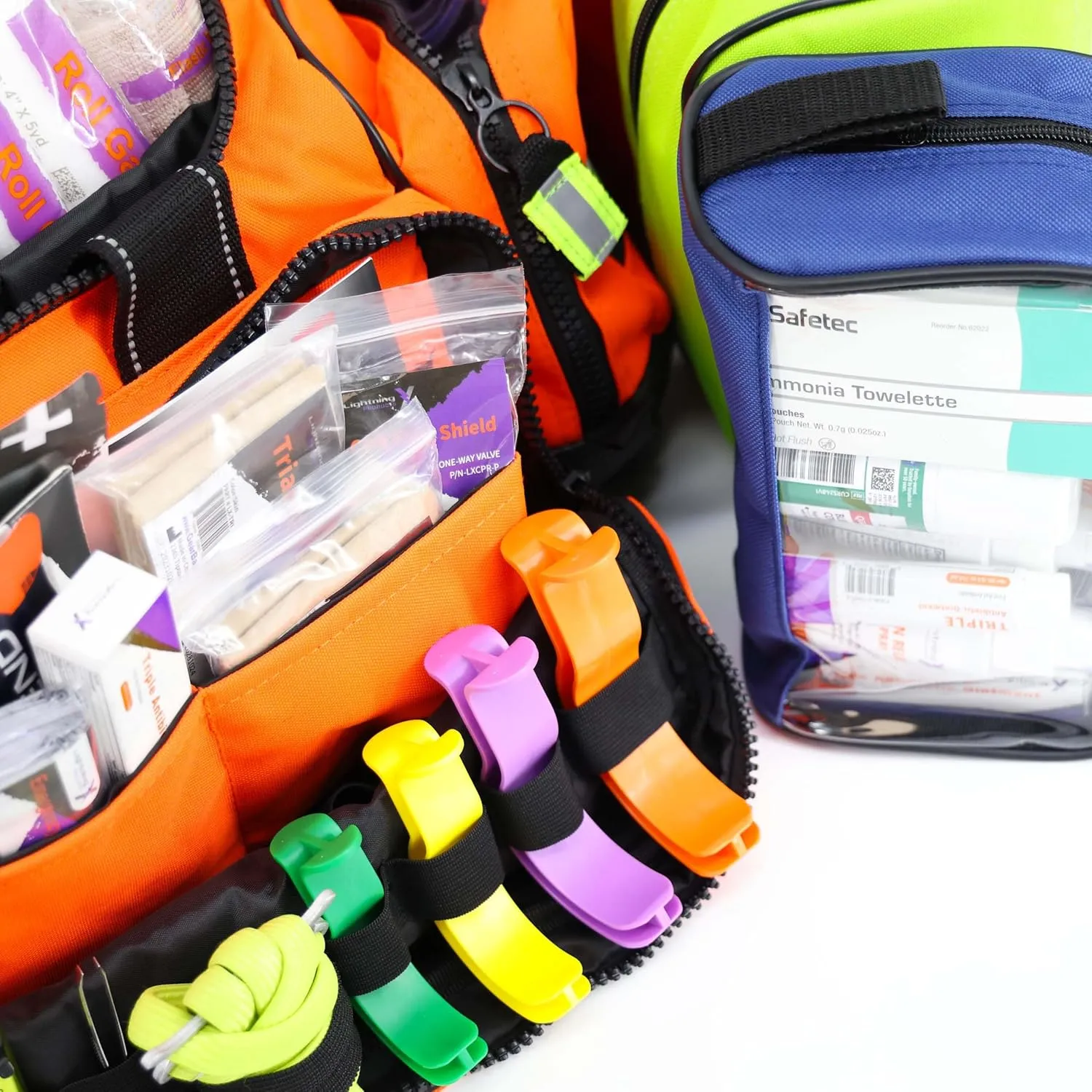 Lightning X Stocked X-Large Modular EMT Medic Trauma Bag w/Emergency Medical Fill Kit Supplies - ORANGE