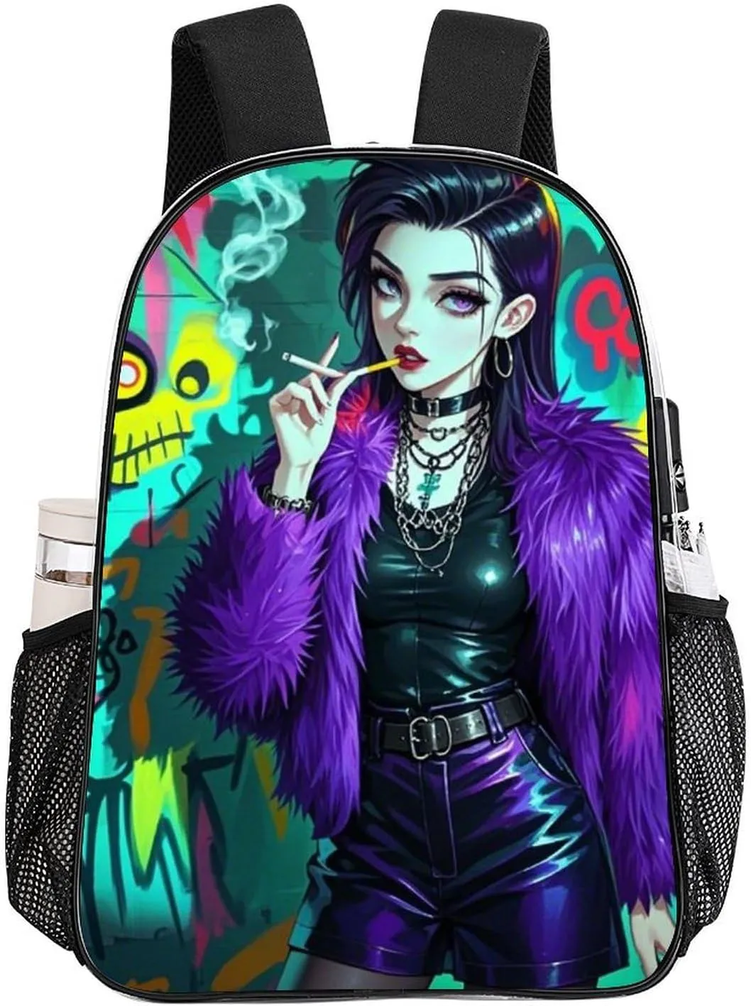 Lightweight Backpack for Gym Travel Bicycle - Big Capacity Multipurpose Transparent Carry On Bag, Cool Aesthetic Women Gothic Woman Style Art Travel Hiking Bag & Day Pack