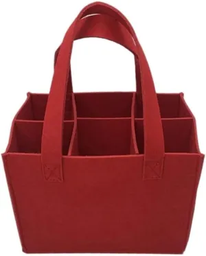 Lightweight Foldable For Travel Wine Bottle Bag With Carry Handle Picnic Tear Resistant Waterproof 6 Compartments BBQ Party(Red)