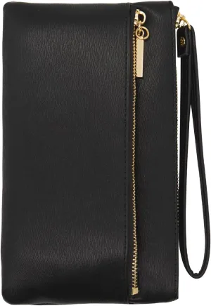 LJCZKA Small Leather Wristlet Wallet for Women Clutch Handbags Purses Cellphone Credit Card Holder Pocket with Wrist Strap